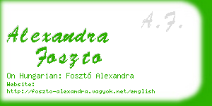 alexandra foszto business card