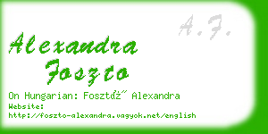 alexandra foszto business card